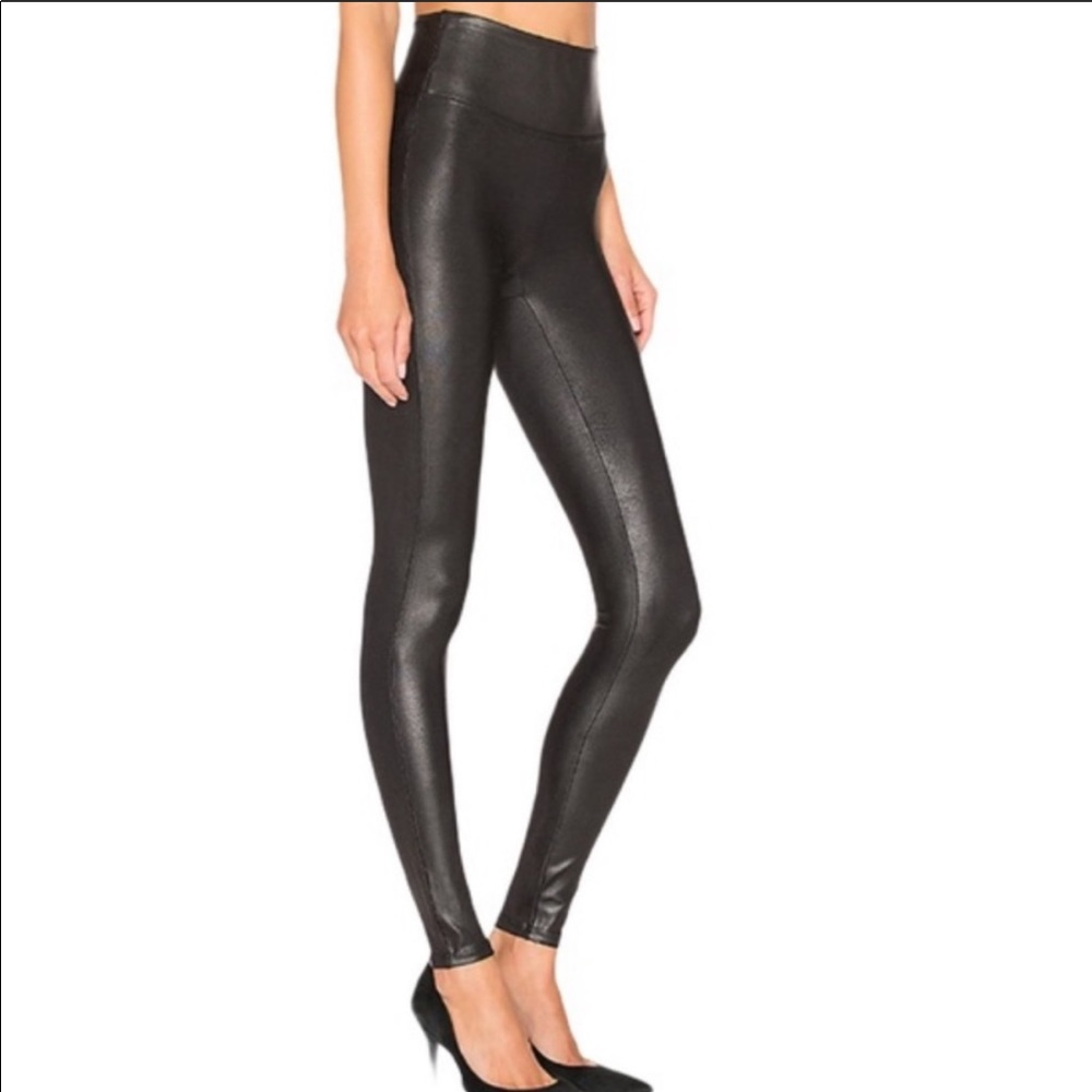 SPANX Faux Leather High Waisted Leggings Black S - Picture 3 of 12